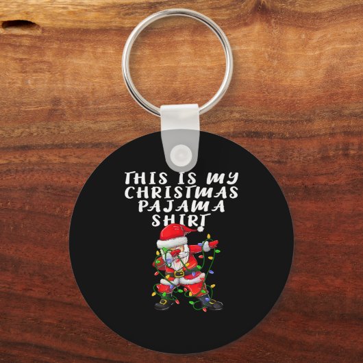 This Is My Christmas Pajama Women Men Dabbing Sant Sleutelhanger (Voorkant)