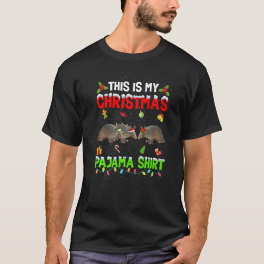 This Is My Christmas Pajama Xmas Armadillo Squad T-shirt (Voorkant)