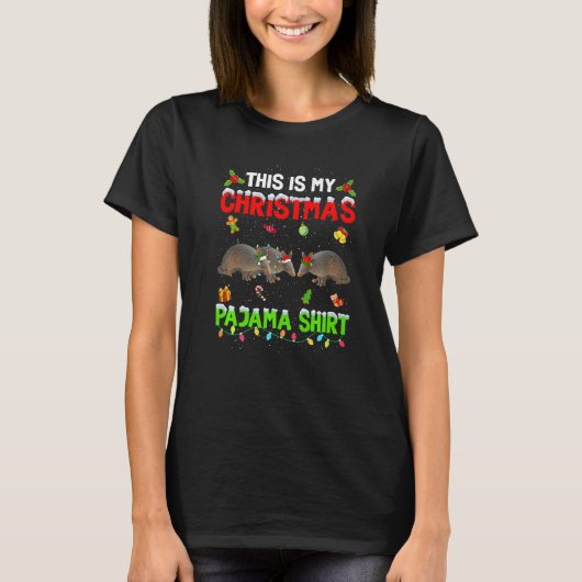 This Is My Christmas Pajama Xmas Armadillo Squad T-shirt (Voorkant)