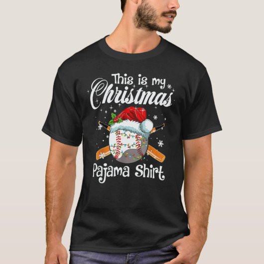 This Is My Christmas Pajama Xmas Baseball Family M T-shirt (Voorkant)