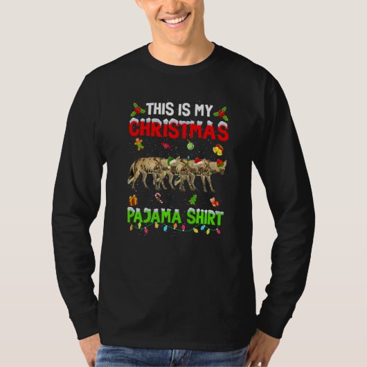 This Is My Christmas Pajama Xmas Hyena Squad T-shirt (Voorkant)