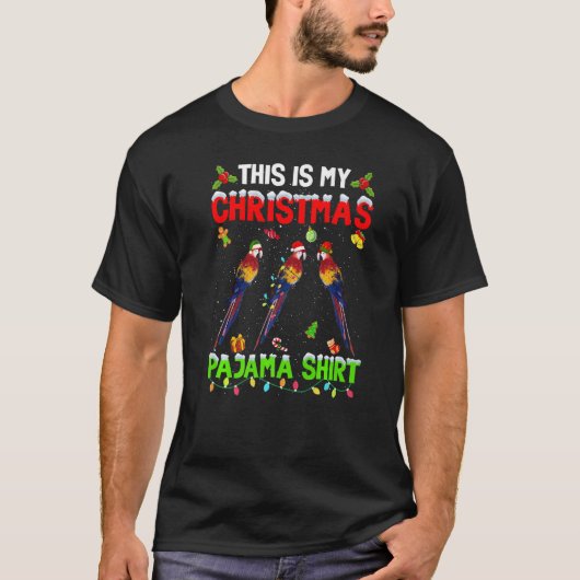 This Is My Christmas Pajama Xmas Parrot Squad T-shirt (Voorkant)