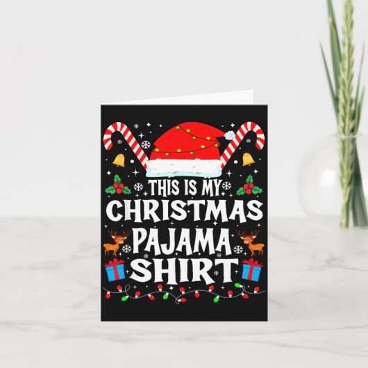 This Is My Christmas Pajama Xmas Pjs Men Women Fun Kaart (Voorkant)