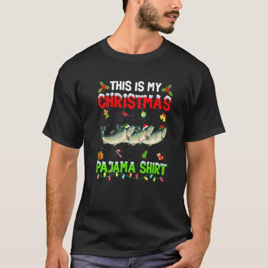 This Is My Christmas Pajama Xmas Salmon Squad T-shirt (Voorkant)