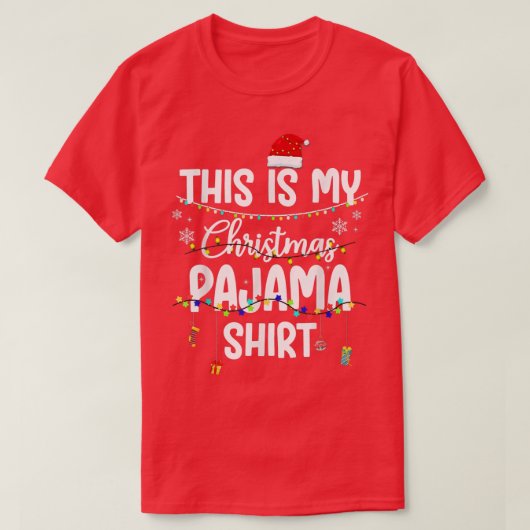 This Is My Christmas Pajama Xmas String Lights Ho T-shirt (Design voorkant)