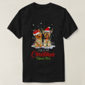 This Is My Christmas Pajama Yorkie Santa Hat Ligh T-shirt (Design voorkant)