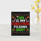 This Is My Christmas Pajamas Funny Xmas Family Chr Kaart (Gele Bloem)