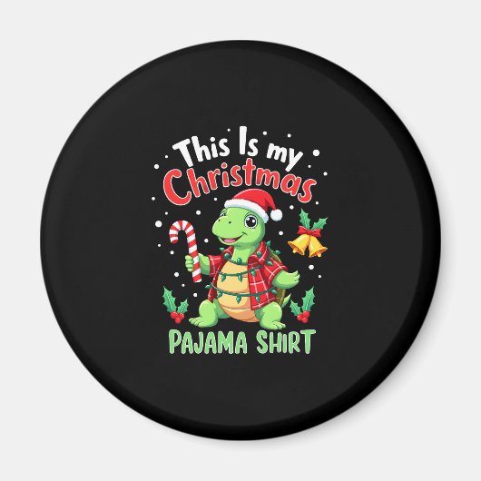 This Is My Christmas Turtle Pajama Shirt Buffalo P Magneet (Voorkant)