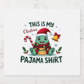 This Is My Christmas Turtle Pajama Shirt Buffalo P Sparkling Wijnetiket (Enkel label)