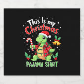 This Is My Christmas Turtle Pajama Shirt Buffalo P Sparkling Wijnetiket (Enkel label)