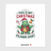 This Is My Christmas Turtle Pajama Shirt Buffalo P Sticker (Vel)
