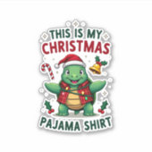 This Is My Christmas Turtle Pajama Shirt Buffalo P Sticker (Voorkant)