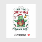 This Is My Christmas Turtle Pajama Shirt Buffalo P Sticker (Vel)