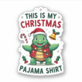 This Is My Christmas Turtle Pajama Shirt Buffalo P Sticker (Voorkant)