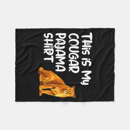 This Is My Cougar Pajama Shirt, Funny Cougars  Fleece Deken (Voorkant (Horizontaal))