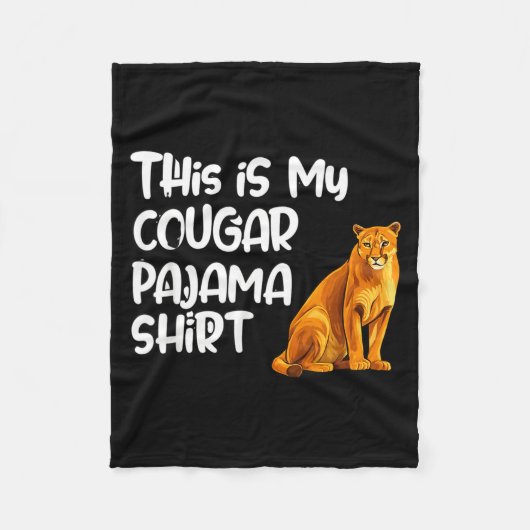 This Is My Cougar Pajama Shirt, Funny Cougars Fleece Deken (Voorkant)