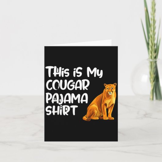 This Is My Cougar Pajama Shirt, Funny Cougars  Kaart (Voorkant)