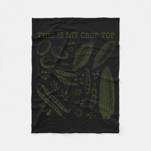 This Is My Crop Top Funny Gardening Pun Vegetable Fleece Deken (Voorkant)