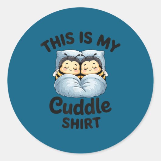 This Is My Cuddle Shirt Cute Bee Couple Snuggle  Ronde Sticker (Voorkant)
