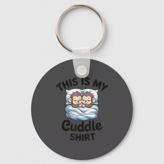 This Is My Cuddle Shirt Cute Monkey Couple  Sleutelhanger (Voorkant)