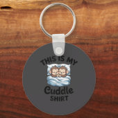 This Is My Cuddle Shirt Cute Monkey Couple  Sleutelhanger (Voorkant)