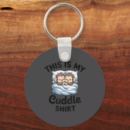This Is My Cuddle Shirt Cute Monkey Couple  Sleutelhanger (Voorkant)