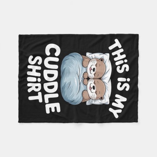 This Is My Cuddle Shirt Cute Otter Couple Sleeping Fleece Deken (Voorkant (Horizontaal))