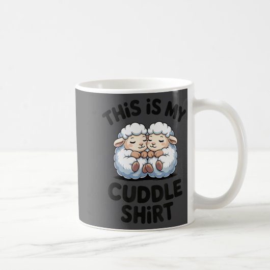 This Is My Cuddle Shirt Cute Sheep Couple Sleep  Koffiemok (Rechts)