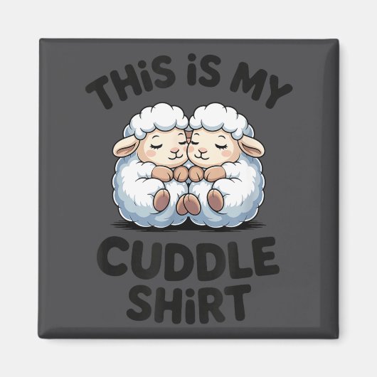 This Is My Cuddle Shirt Cute Sheep Couple Sleep  Magneet (Voorkant)