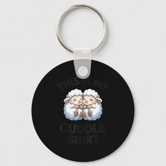 This Is My Cuddle Shirt Cute Sheep Couple Sleep Sleutelhanger (Voorkant)