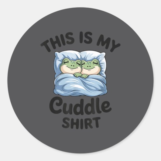 This Is My Cuddle Shirt Funny Frog Couple Ronde Sticker (Voorkant)