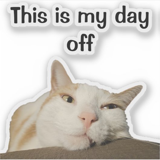 This is my day off cat sticker (Voorkant)