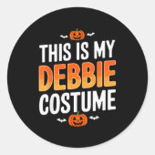 This Is My Debbie Costume Halloween Simple Costume Ronde Sticker (Voorkant)