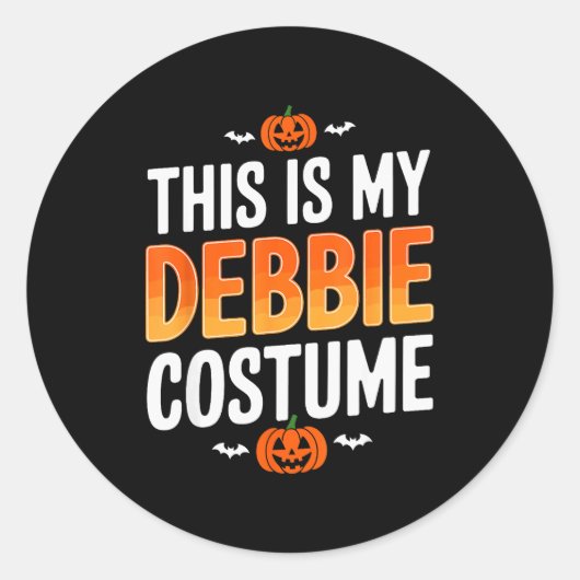 This Is My Debbie Costume Halloween Simple Costume Ronde Sticker (Voorkant)