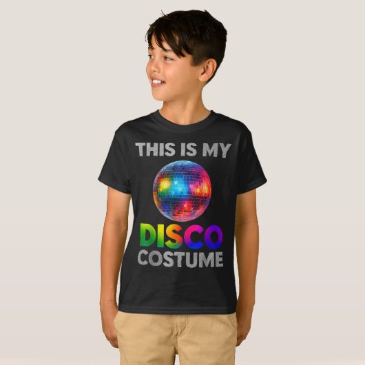 This Is My Disco Costume Ball Graphic 1970s Funky  T-shirt (Voorkant volledig)