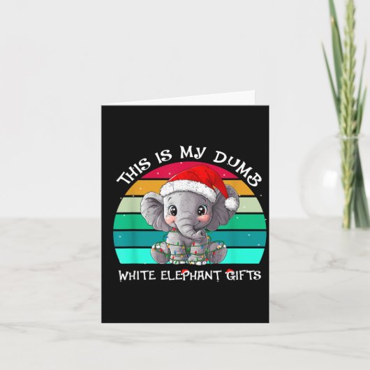 This Is My Dumb White Elephant Christmas Xmas Unde Kaart (Voorkant)
