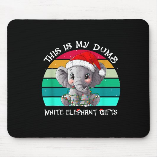 This Is My Dumb White Elephant Christmas Xmas Unde Muismat (Voorkant)