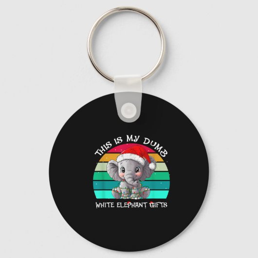 This Is My Dumb White Elephant Christmas Xmas Unde Sleutelhanger (Voorkant)
