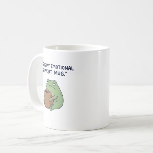 This Is My Emotional Support Mug – Funny Frog Coff Koffiemok (Voorkant links)