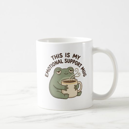 This Is My Emotional Support Mug – Funny Frog Coff Koffiemok (Rechts)