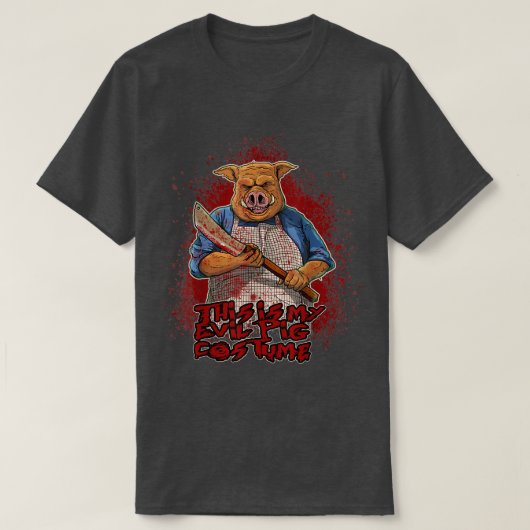 This Is My Evil Pig Costume Halloween Horror Graph T-shirt (Design voorkant)