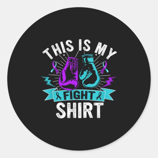 This Is My Figh Suicide Prevention Fighter Strong  Ronde Sticker (Voorkant)