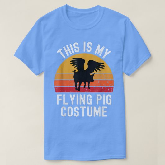 This Is My Flying Pig Costume Funny Lazy Halloween T-shirt (Design voorkant)
