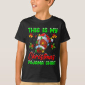 This Is My Football Christmas Pajamas Funny Footba T-shirt (Voorkant)