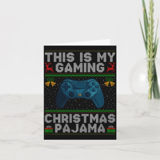This Is My Gaming Christmas Pajamas Ugly Xmas Swea Kaart (Voorkant)