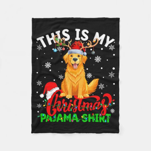 This Is My Golden Retriever Ugly Christmas Pajama  Fleece Deken (Voorkant)