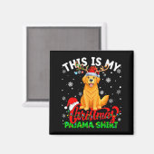 This Is My Golden Retriever Ugly Christmas Pajama Magneet (Voorkant / Achterkant)