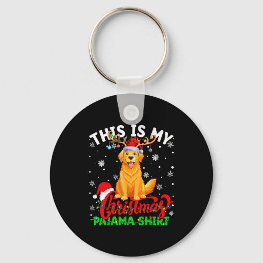 This Is My Golden Retriever Ugly Christmas Pajama Sleutelhanger (Voorkant)