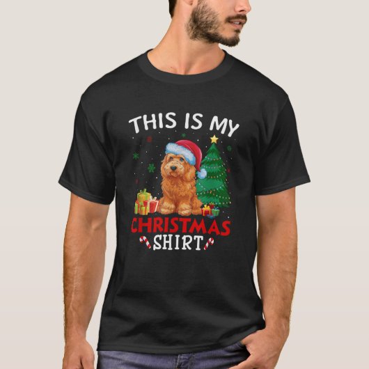 This is My Goldendoodle Dog Santa Hat Christmas Pa T-shirt (Voorkant)
