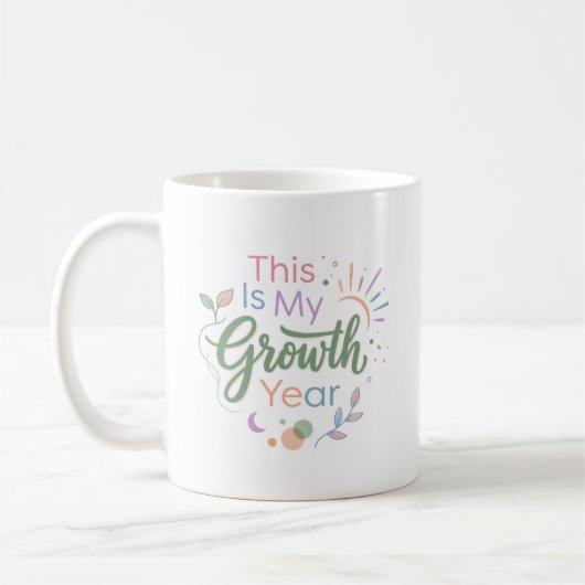 This Is My Growth Year Pastel Inspirational Mug Koffiemok (Links)